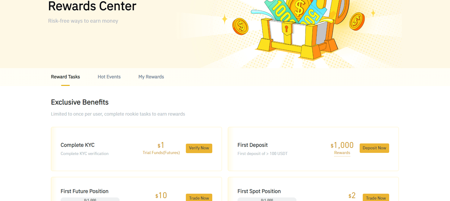 Image of Bitrue rewards page