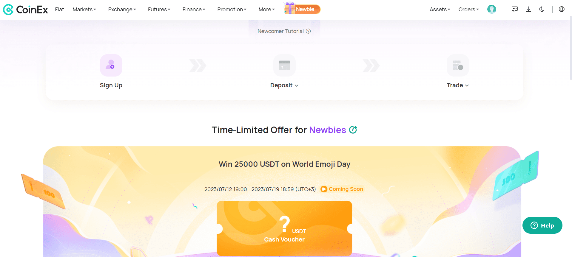 Image of CoinEx rewards page